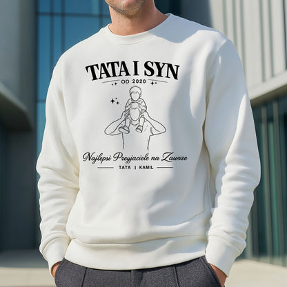 Koszulka Tata i Syn z imieniem – Najlepsi Przyjaciele na Zawsze, prezent na Dzień Ojca