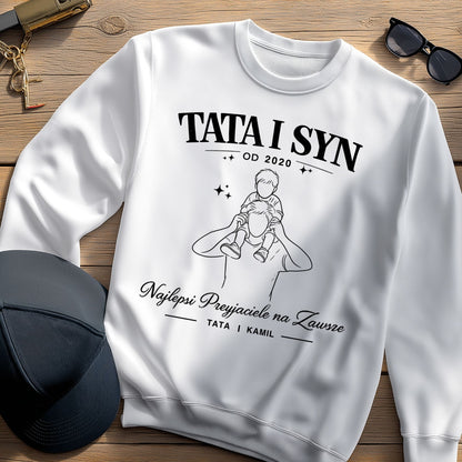 Koszulka Tata i Syn z imieniem – Najlepsi Przyjaciele na Zawsze, prezent na Dzień Ojca