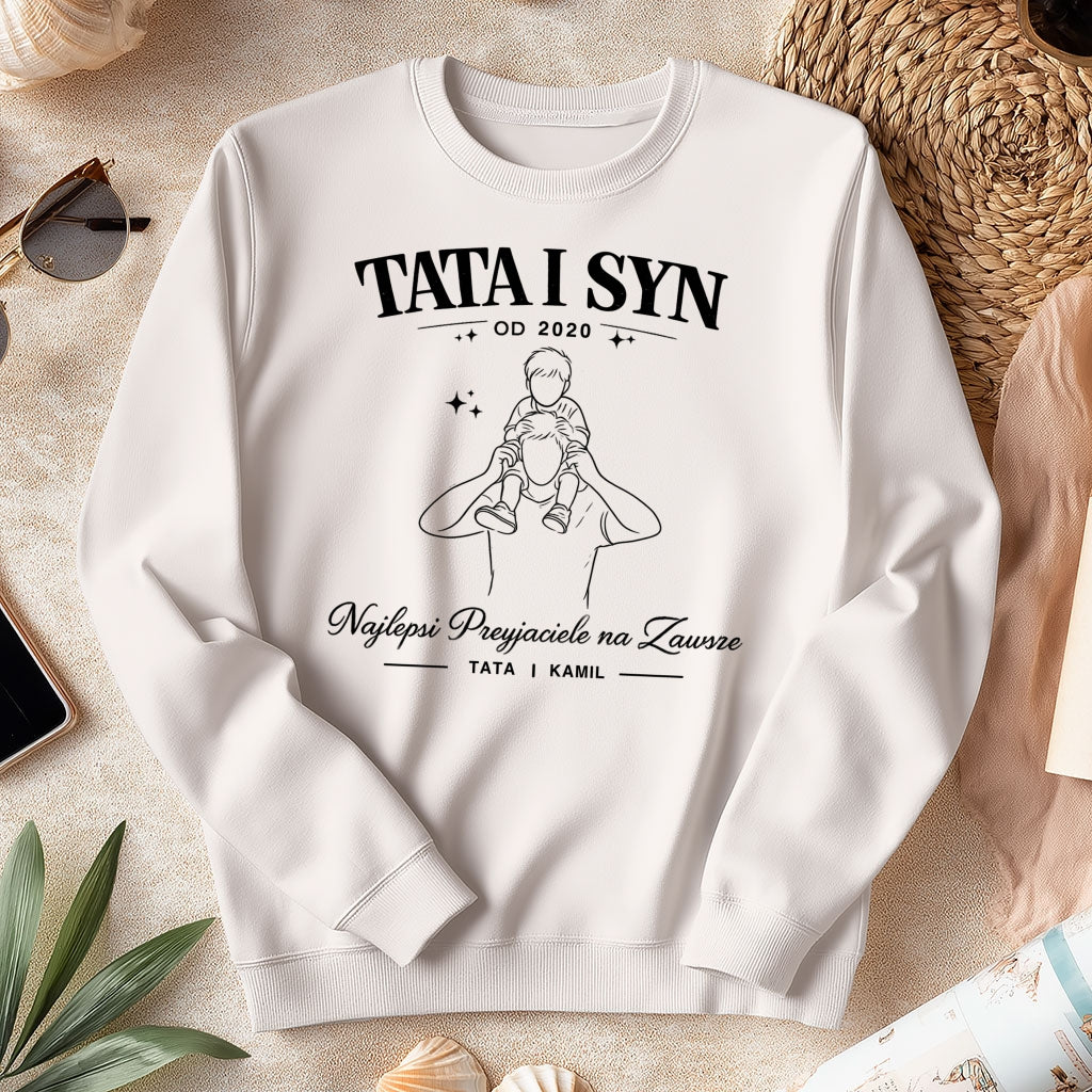 Koszulka Tata i Syn z imieniem – Najlepsi Przyjaciele na Zawsze, prezent na Dzień Ojca