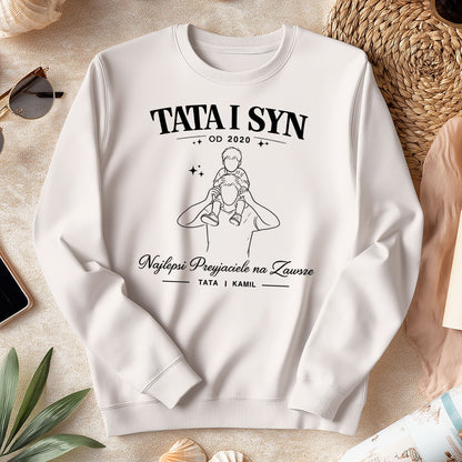 Koszulka Tata i Syn z imieniem – Najlepsi Przyjaciele na Zawsze, prezent na Dzień Ojca