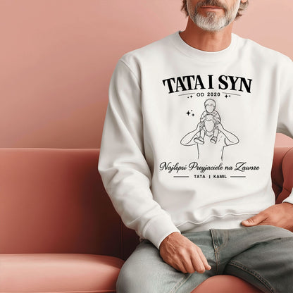 Koszulka Tata i Syn z imieniem – Najlepsi Przyjaciele na Zawsze, prezent na Dzień Ojca