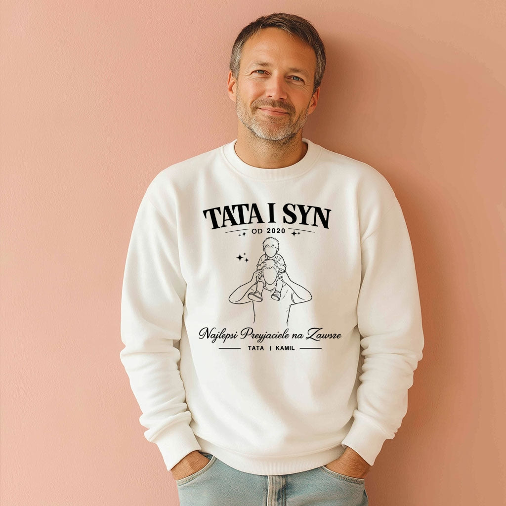 Koszulka Tata i Syn z imieniem – Najlepsi Przyjaciele na Zawsze, prezent na Dzień Ojca