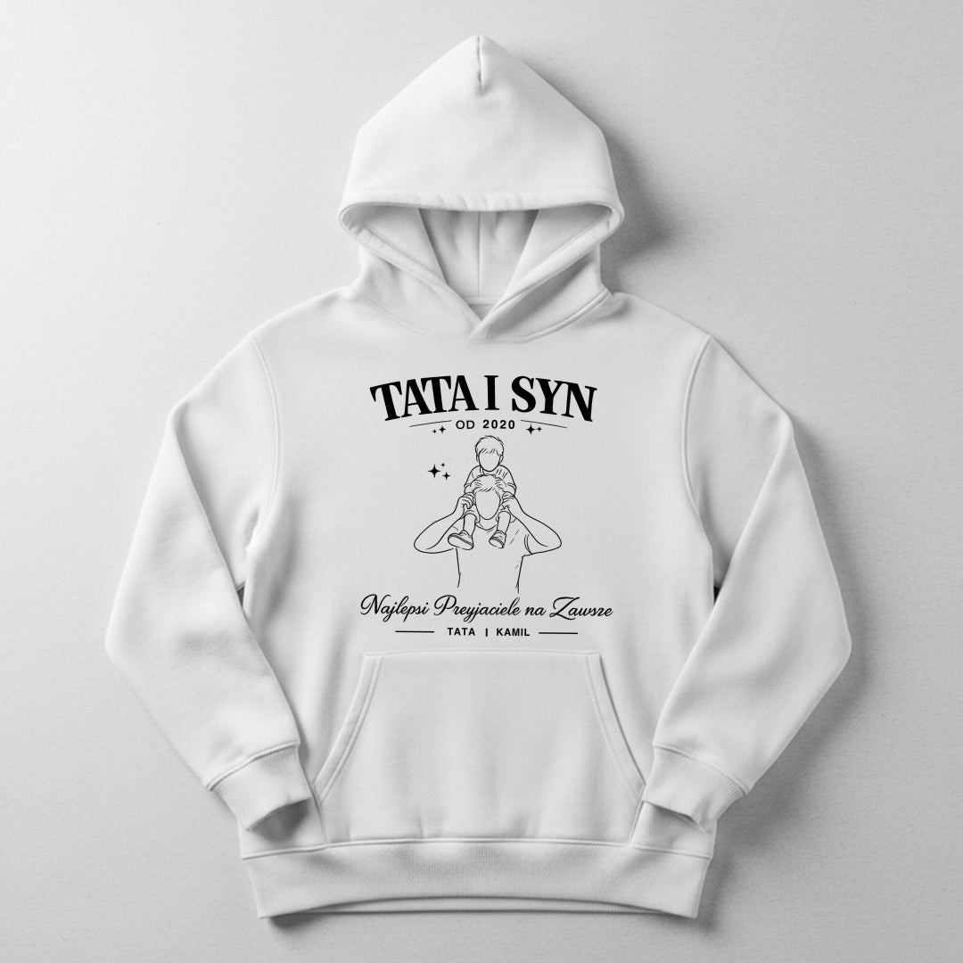 Koszulka Tata i Syn z imieniem – Najlepsi Przyjaciele na Zawsze, prezent na Dzień Ojca