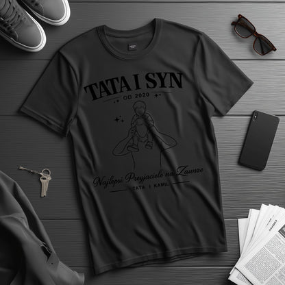 Koszulka Tata i Syn z imieniem – Najlepsi Przyjaciele na Zawsze, prezent na Dzień Ojca