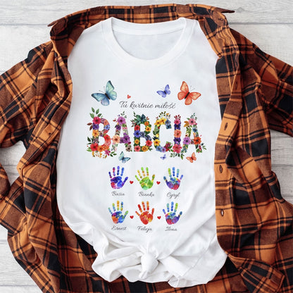 Personalizowany Bluza „Babcia – Tu kwitnie miłość” z Imionami Wnuków
