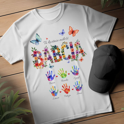 Personalizowany Bluza „Babcia – Tu kwitnie miłość” z Imionami Wnuków
