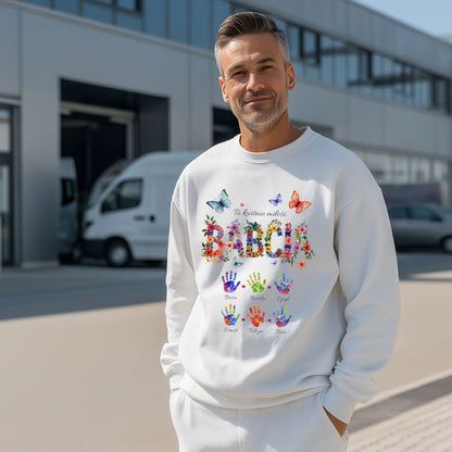 Personalizowany Bluza „Babcia – Tu kwitnie miłość” z Imionami Wnuków