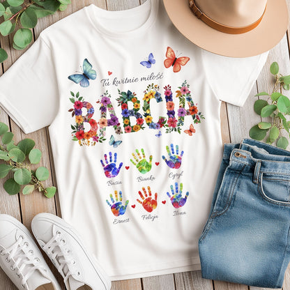 Personalizowany Bluza „Babcia – Tu kwitnie miłość” z Imionami Wnuków