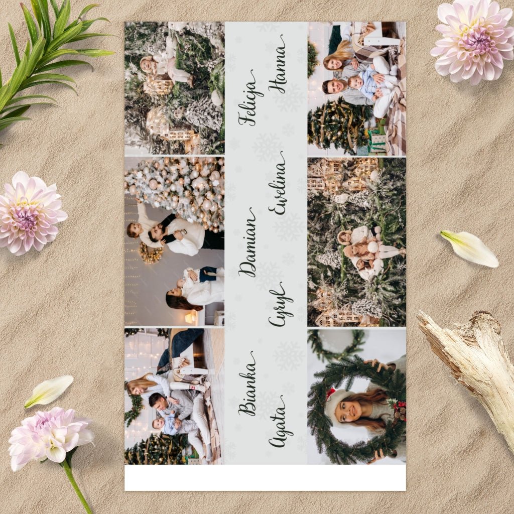 Personalizowany Ręcznik Świąteczny ze Zdjęciami i Imionami – Wyjątkowy Prezent Pod Choinkę 🎄