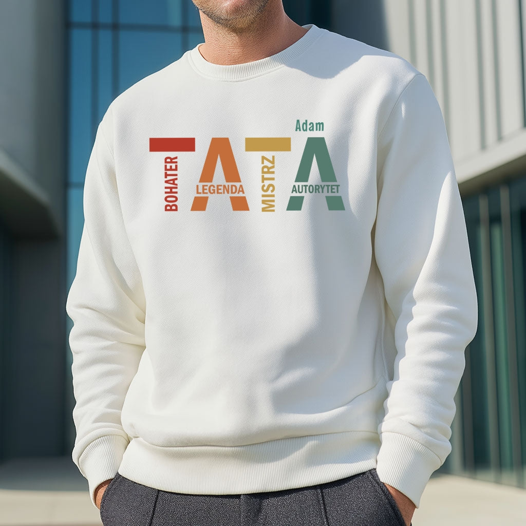 Koszulka męska dla taty z imieniem – TATA Bohater Legenda Autorytet
