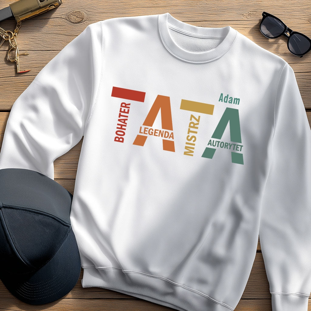 Koszulka męska dla taty z imieniem – TATA Bohater Legenda Autorytet
