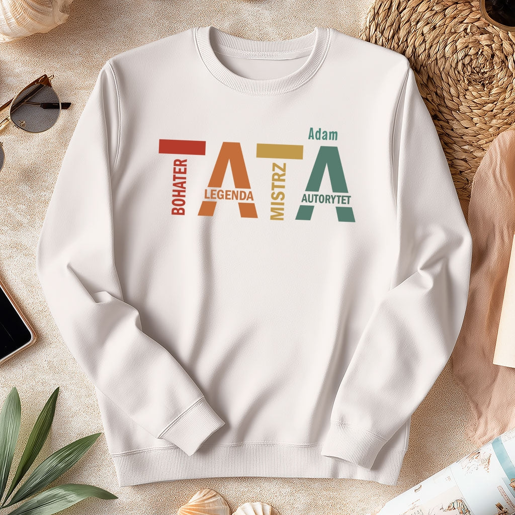 Koszulka męska dla taty z imieniem – TATA Bohater Legenda Autorytet