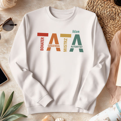 Koszulka męska dla taty z imieniem – TATA Bohater Legenda Autorytet