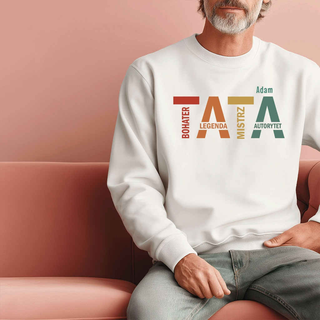 Koszulka męska dla taty z imieniem – TATA Bohater Legenda Autorytet