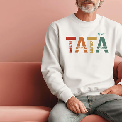 Koszulka męska dla taty z imieniem – TATA Bohater Legenda Autorytet
