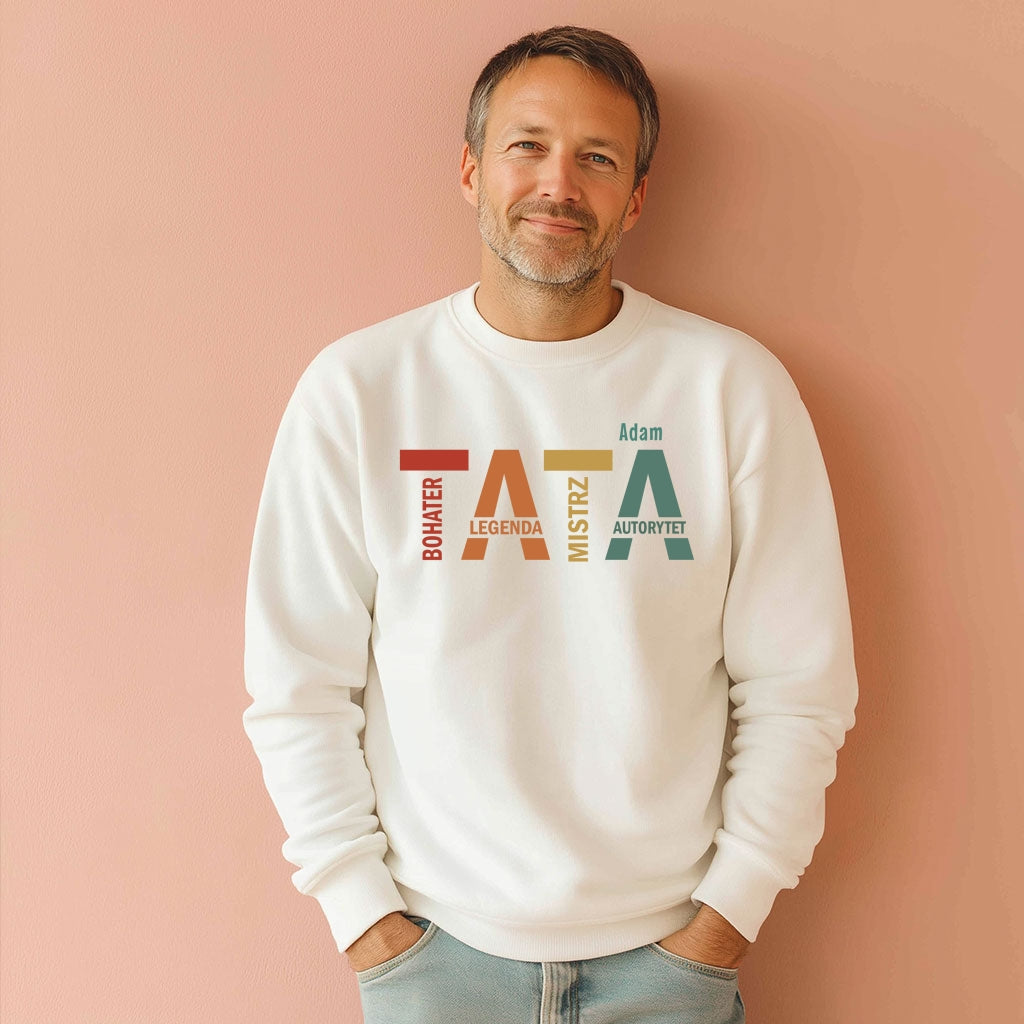 Koszulka męska dla taty z imieniem – TATA Bohater Legenda Autorytet