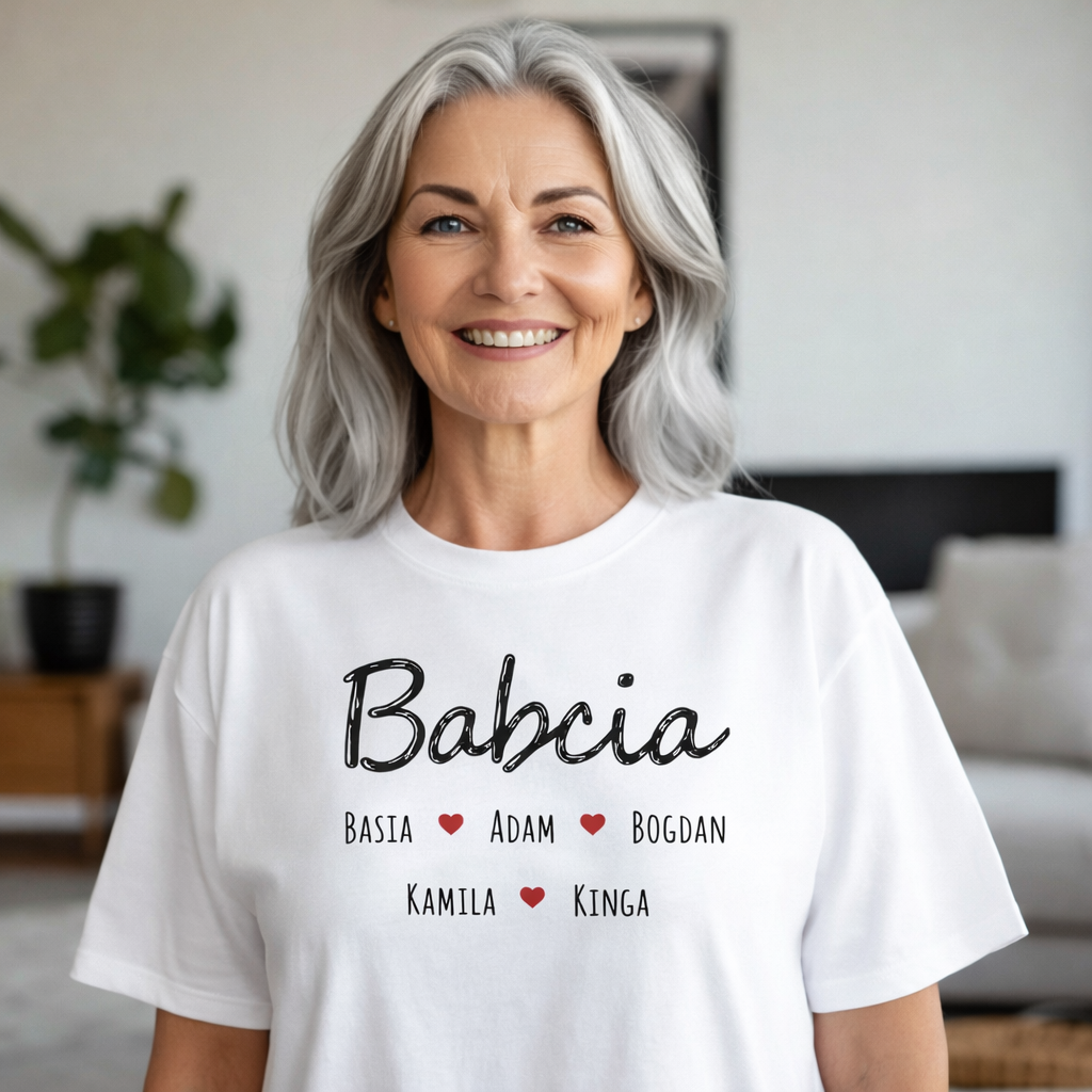 Babcia z Imionami Dzieci - Wzruszający Personalizowany Prezent Rodzinny