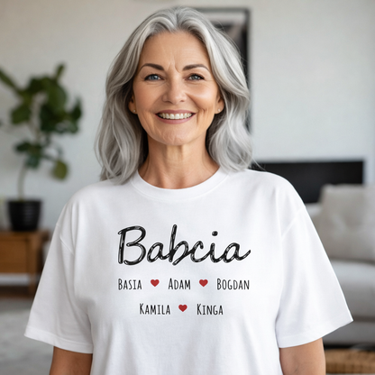 Babcia z Imionami Dzieci - Wzruszający Personalizowany Prezent Rodzinny