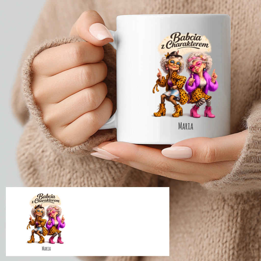 Babcia z Charakterem - Personalizowany Prezent z Imieniem, Dla Wyjątkowej Babci