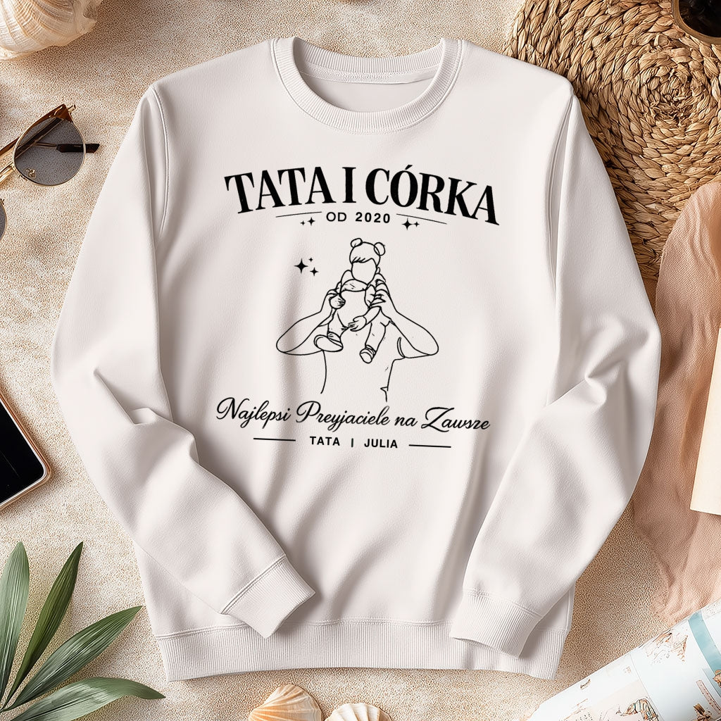 Koszulka Tata i Córka z imieniem – Najlepsi Przyjaciele na Zawsze, prezent na Dzień Ojca