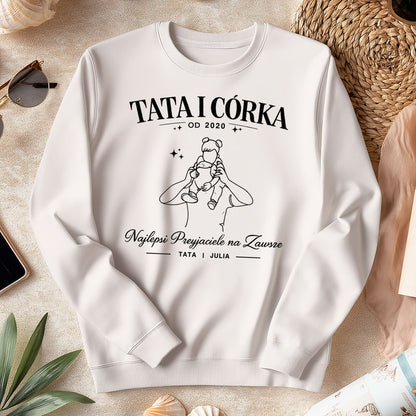 Koszulka Tata i Córka z imieniem – Najlepsi Przyjaciele na Zawsze, prezent na Dzień Ojca