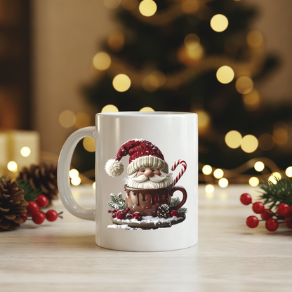 Personalizowany Kubek Świąteczny z Gnomem – Dedykacja, Imię, Magiczny Prezent na Zimę