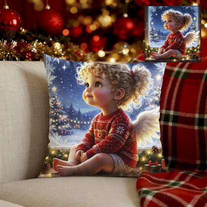 Magiczna Poduszka z Aniołkiem – Stworzona z Twojego Zdjęcia