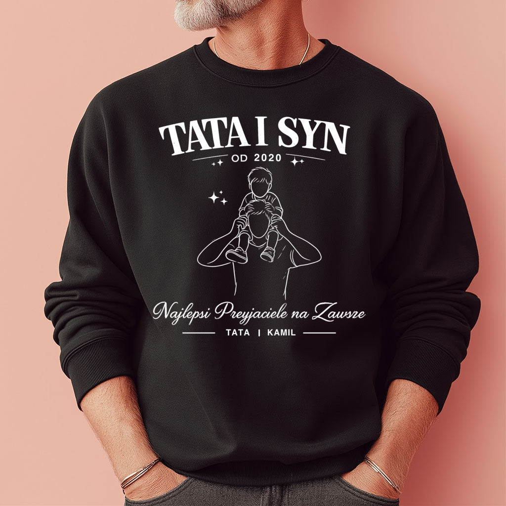Personalizowana koszulka Tata i Syn z imieniem i rokiem – Najlepsi Przyjaciele na Zawsze, prezent na Dzień Ojca