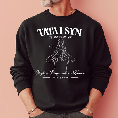 Personalizowana koszulka Tata i Syn z imieniem i rokiem – Najlepsi Przyjaciele na Zawsze, prezent na Dzień Ojca