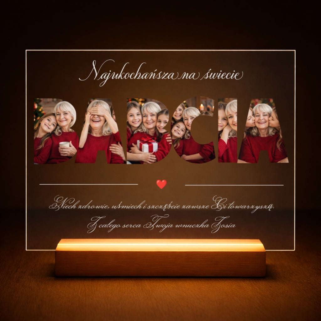 Wyjątkowa lampka LED dla Babci - 6 zdjęć pełnych miłości, Prezent, który wzrusza