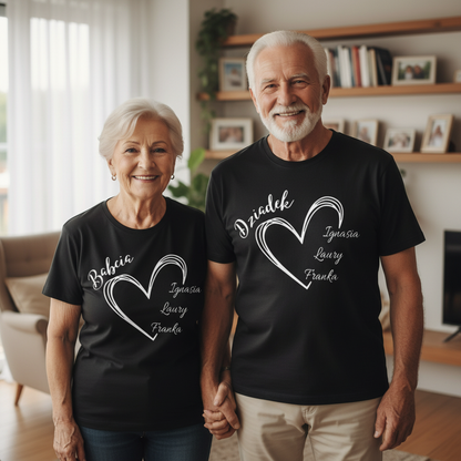 Serce dla Babci i Dziadka z imionami wnuków