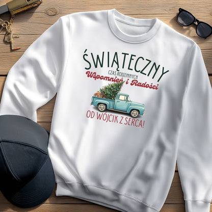 Personalizowana Bluza Świąteczna z Choiną i Imieniem – Prezent na Święta, Rodzinne Wspomnienia, Magiczny Nadruk Bożonarodzeniowy