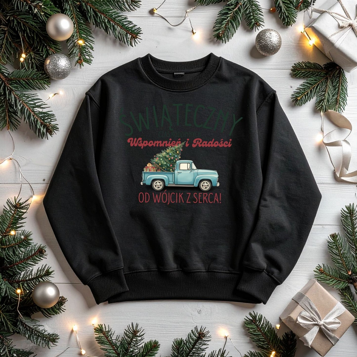 Personalizowana Bluza Świąteczna z Choiną i Imieniem – Prezent na Święta, Rodzinne Wspomnienia, Magiczny Nadruk Bożonarodzeniowy