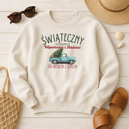 Personalizowana Bluza Świąteczna z Choiną i Imieniem – Prezent na Święta, Rodzinne Wspomnienia, Magiczny Nadruk Bożonarodzeniowy