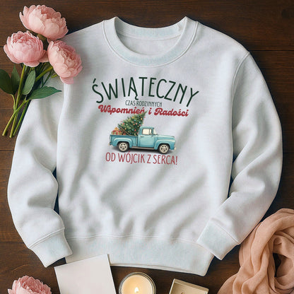 Personalizowana Bluza Świąteczna z Choiną i Imieniem – Prezent na Święta, Rodzinne Wspomnienia, Magiczny Nadruk Bożonarodzeniowy