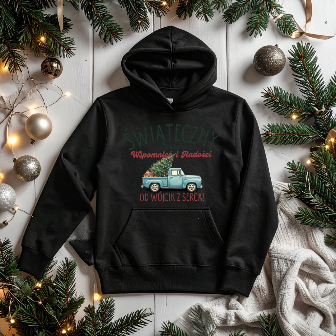 Personalizowana Bluza Świąteczna z Choiną i Imieniem – Prezent na Święta, Rodzinne Wspomnienia, Magiczny Nadruk Bożonarodzeniowy