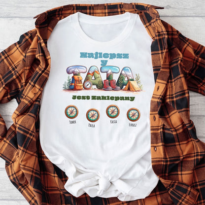 Koszulka: Najlepszy Tata Jest Zaklepany – Wersja Turystyczna z Imionami