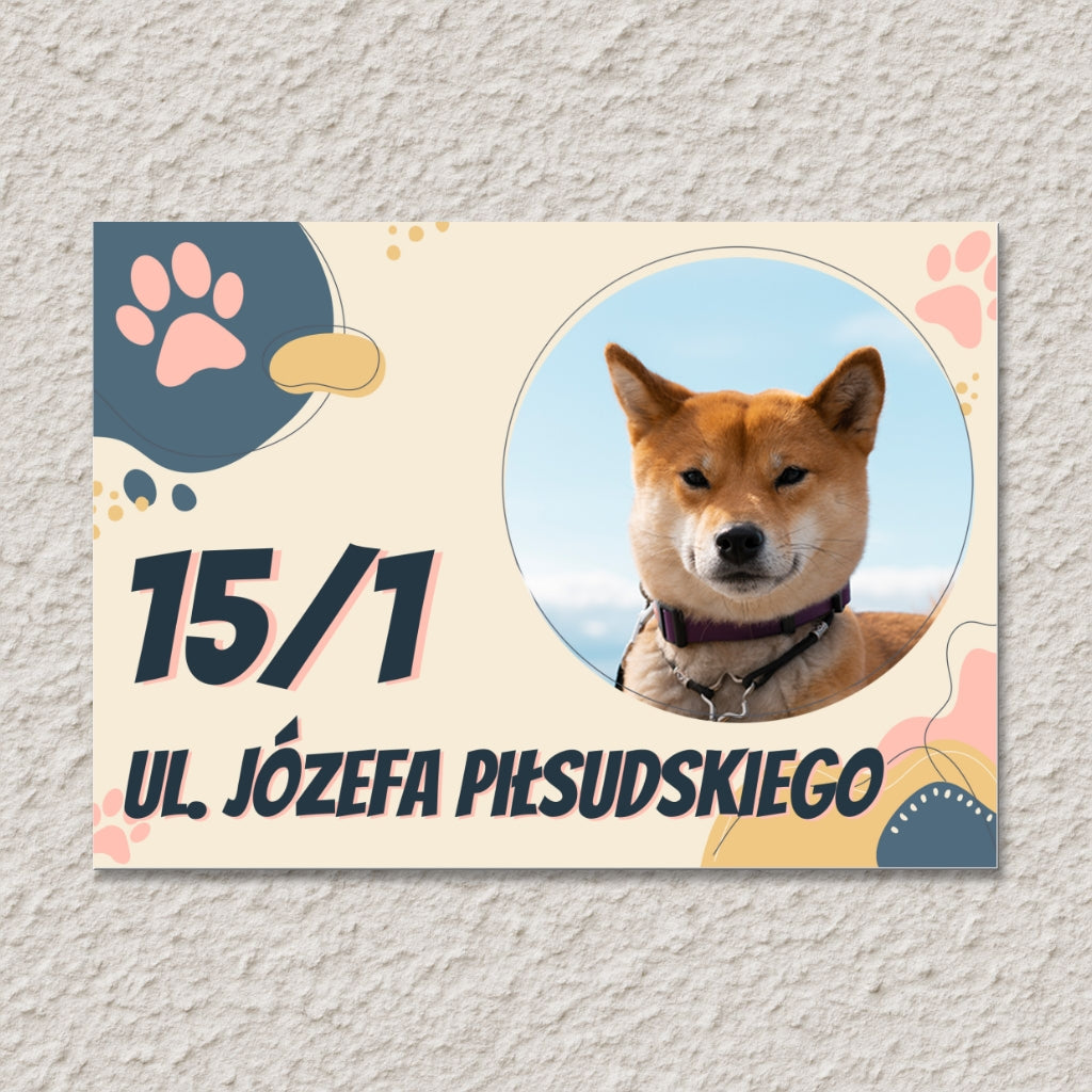 Spersonalizowana Tabliczka z Numerem Domu i Psem