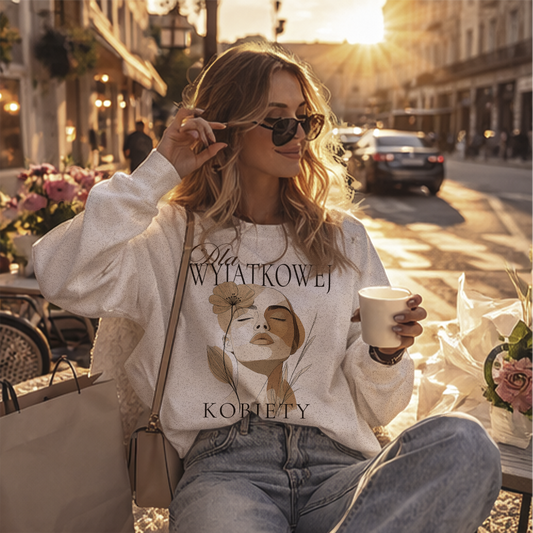 Bluza „Dla Wyjątkowej Kobiety” z imieniem – elegancka personalizowana odzież damska – prezent dla niej