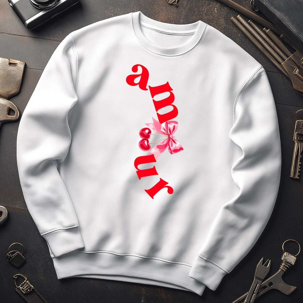 Bluza Amour z Wiśniami i Kokardą – Modny Styl Coquette, Prezent na Walentynki dla Niej