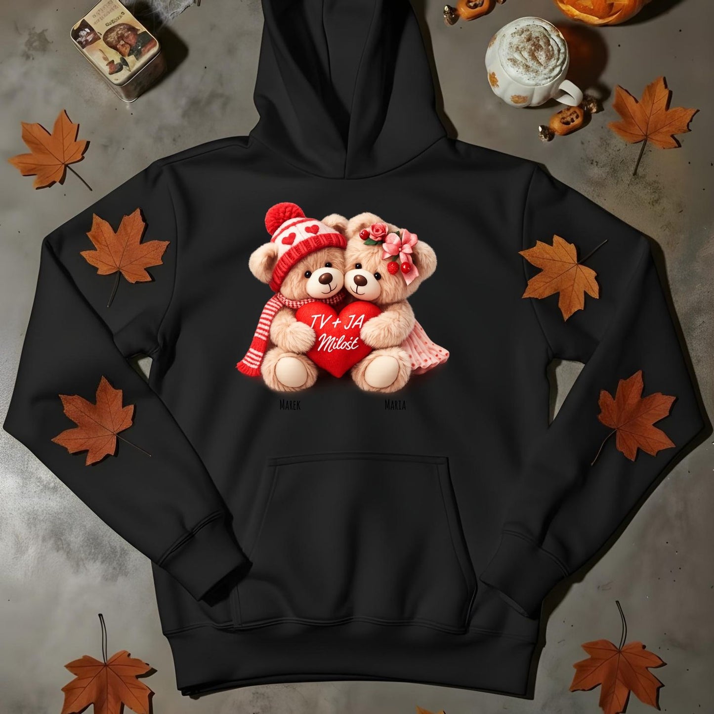 Personalizowana Bluza „Zakochane Misie” z Imionami – Słodki Prezent na Walentynki