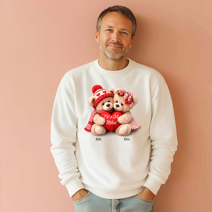 Personalizowana Bluza „Zakochane Misie” z Imionami – Słodki Prezent na Walentynki