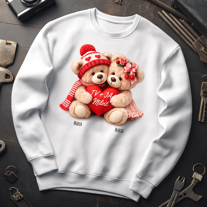 Personalizowana Bluza „Zakochane Misie” z Imionami – Słodki Prezent na Walentynki