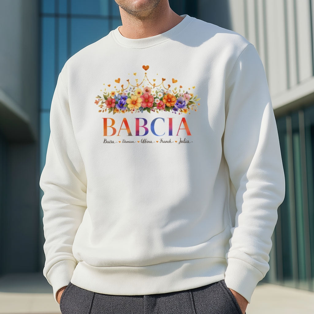 Tu Kwitnie Miłość - Personalizowana Odzież dla Babci i Dziadka z Imionami