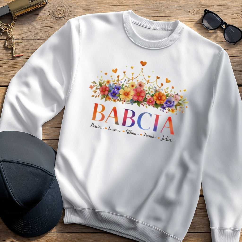 Tu Kwitnie Miłość - Personalizowana Odzież dla Babci i Dziadka z Imionami