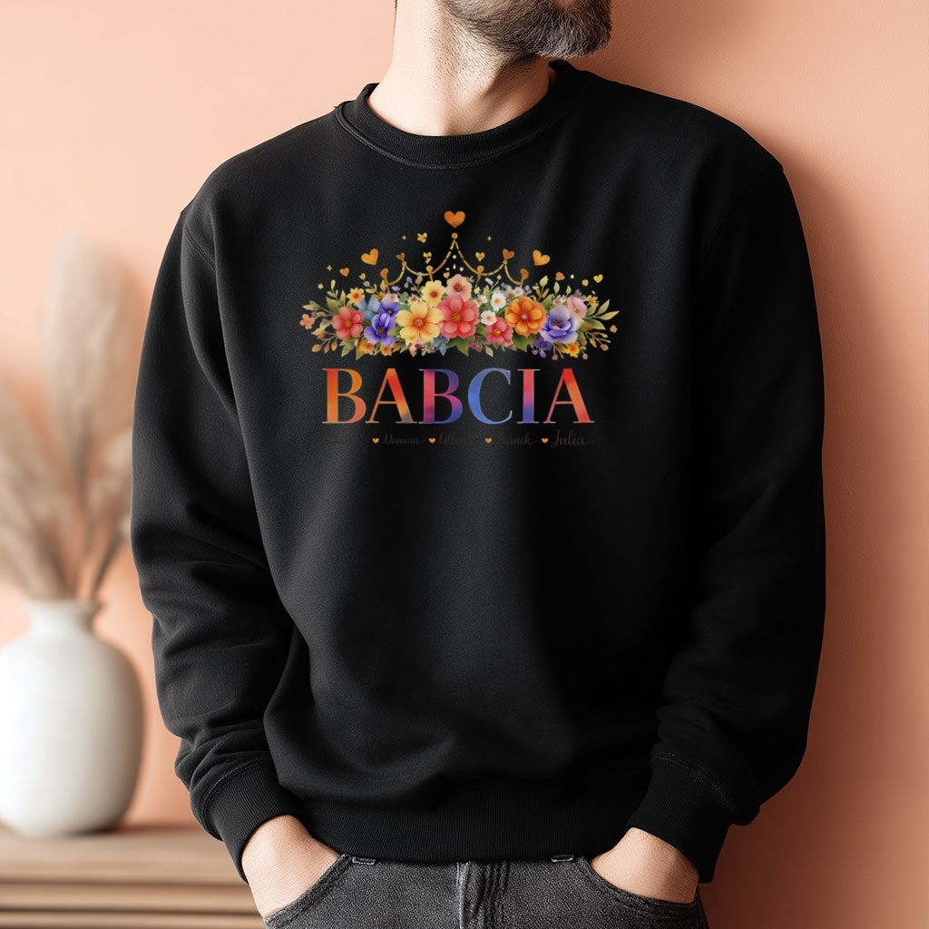 Tu Kwitnie Miłość - Personalizowana Odzież dla Babci i Dziadka z Imionami