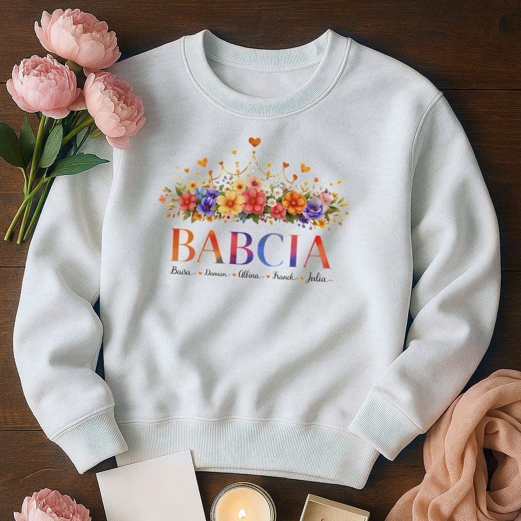 Tu Kwitnie Miłość - Personalizowana Odzież dla Babci i Dziadka z Imionami