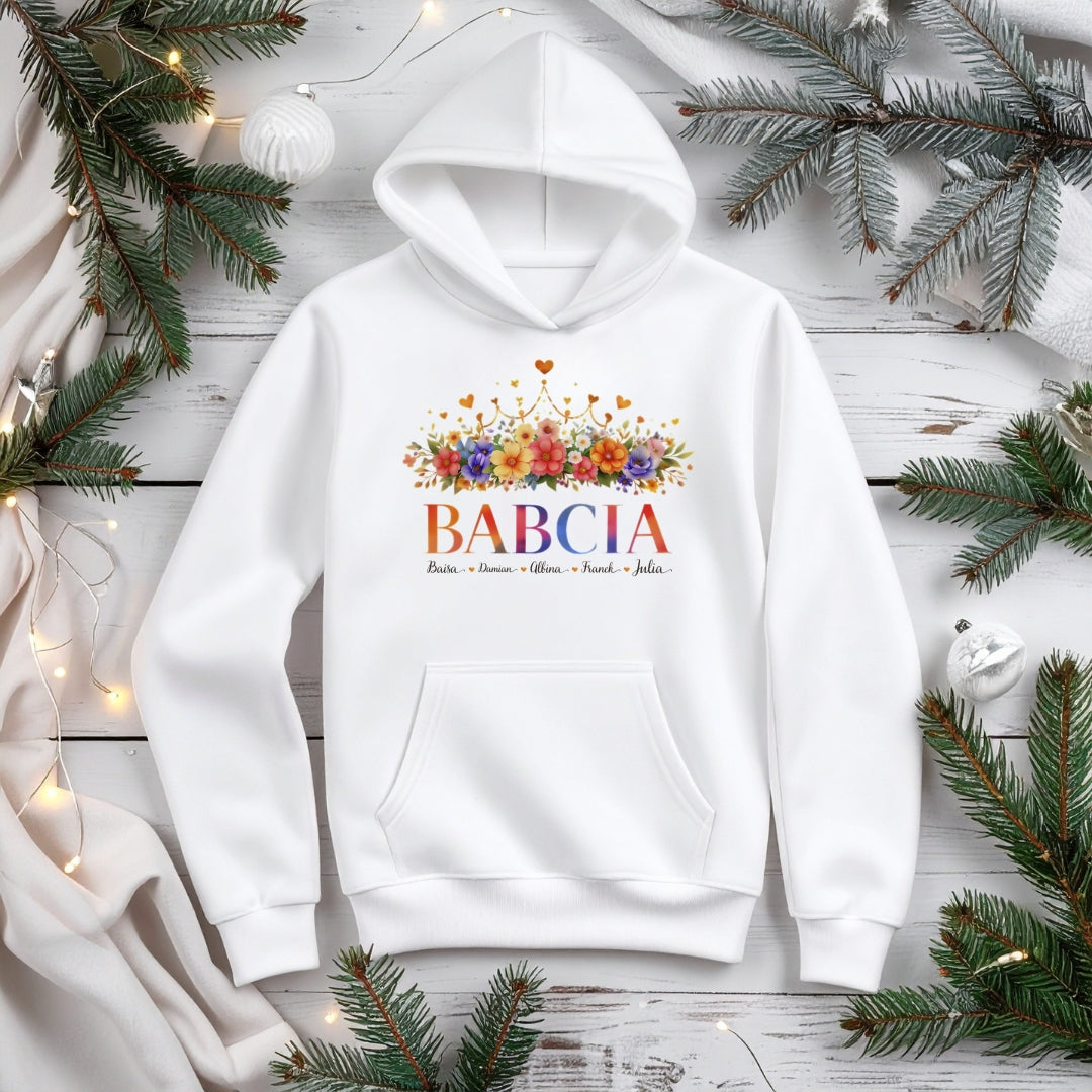 Tu Kwitnie Miłość - Personalizowana Odzież dla Babci i Dziadka z Imionami