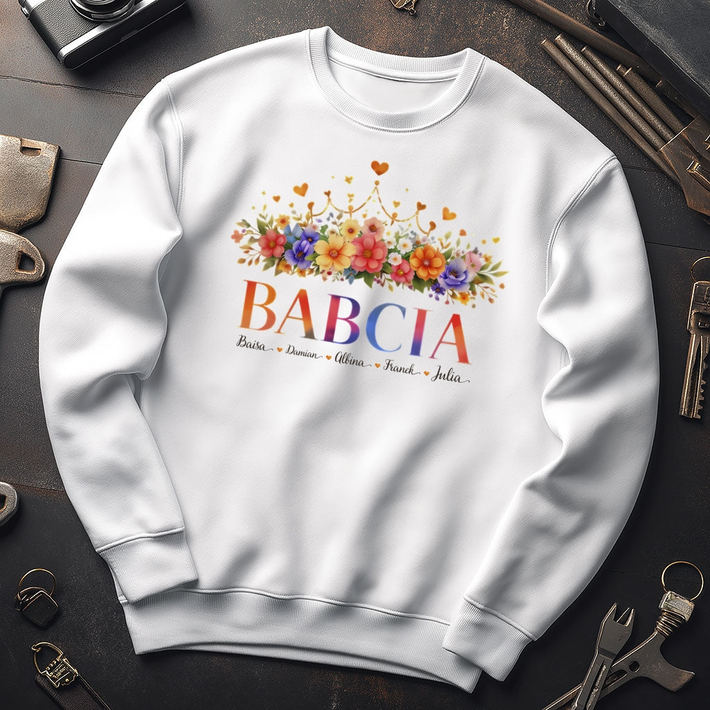 Tu Kwitnie Miłość - Personalizowana Odzież dla Babci i Dziadka z Imionami