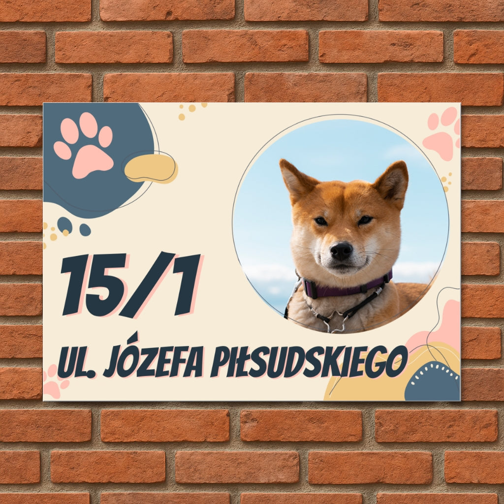 Personalizowana Tabliczka Adresowa z Psem – Numer i Ulica